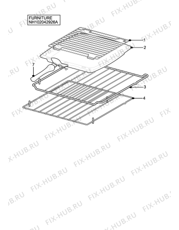 Взрыв-схема плиты (духовки) Zanussi ZDQ495X - Схема узла H10 Furniture